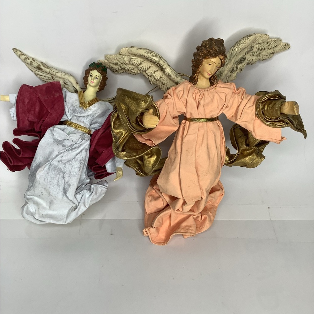 (2) Vintage Angel Ornaments